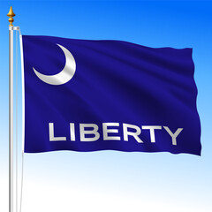 Moultrie Flag or Linberty flag, historical flag of the United States of America, 1776, vector illustration