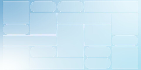 Futuristic transparent glass Bento Grid frames for website landing page. Digital banners UI templates design
