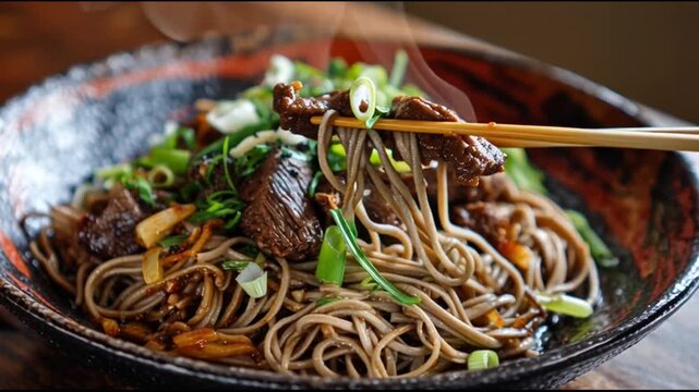 Honey Garlic Beef Soba Noodles