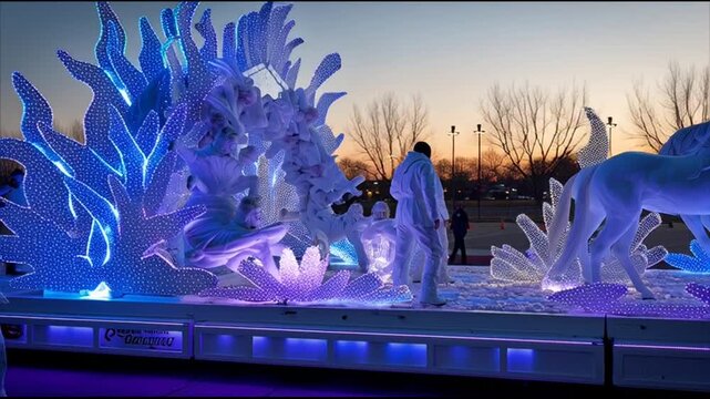 Illuminated Parade Float With Led Lights