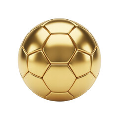 Fototapeta premium Golden soccer ball isolated on transparent background