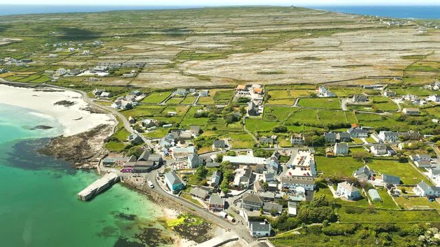 Aerial of Inis M&oacute;r Arran Island  Ireland