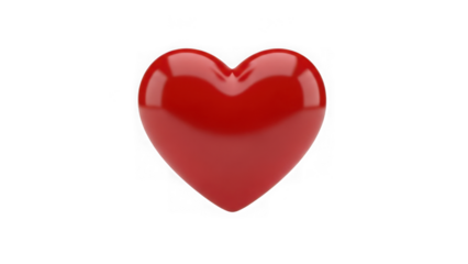 3d red heart icon isolated on transparent background