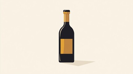 Obraz premium Elegant Wine Bottle Illustration: A Classic Design