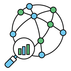Network Analytics Vector Icon Connectivity Metrics Data Visualization Dashboard