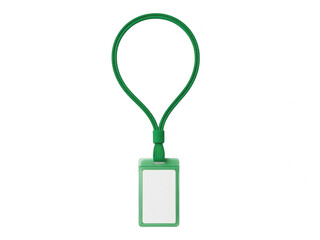 Green lanyard with id holder isolated on transparent background