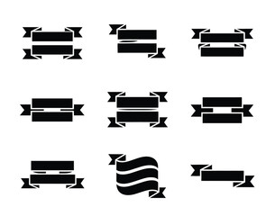 Collection of Diverse Blank Ribbon Banners for Design Elements and Labels, Perfect for Promotional Graphics and Awards