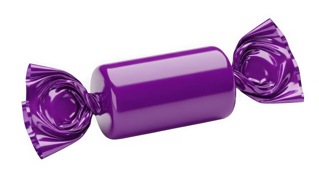 Purple candy wrapper isolated on transparent background