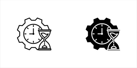 Delay Time Management icon set multiple style collection vector illustration on white background
