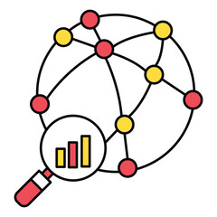 Network Analytics Vector Icon Data Flow Monitoring Connectivity Insights