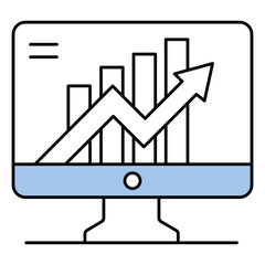 Digital Analytics and Performance Metrics Vector Icon