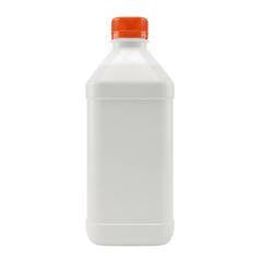 A white plastic bottle of glue with orange cap isolated on a white or transparent background