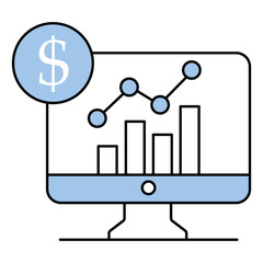 Business Economic Trends Vector Icon Forecasting Insights