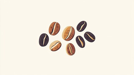 Obraz premium Roasted Coffee Beans Illustration: A Delightful Display of Aromatic Coffee Beans