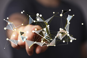 Abstract network concept.  Digital connection, data flow, innovation, future tech.