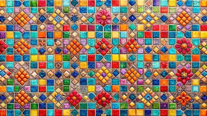 Colorful mosaic tile pattern background