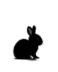Obraz premium baby bunny clean silhouette, empty background for branding