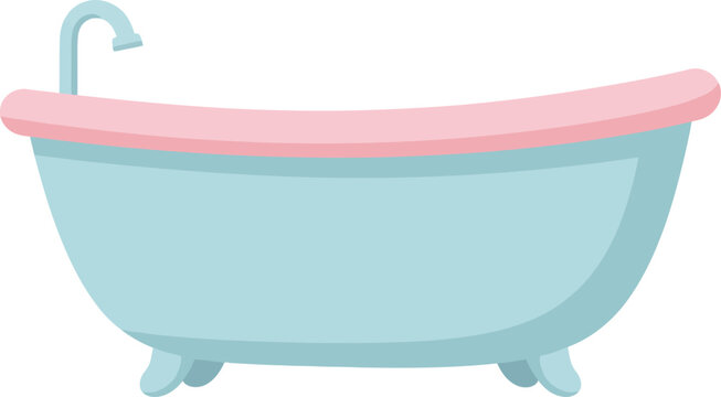 Bathtub vector icon, bubble and foam, bath tub with foam vector, bath tub with shower head icon, vector illustration