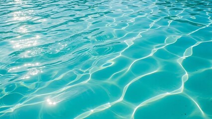 Sparkling turquoise water with sunlight reflections on surface