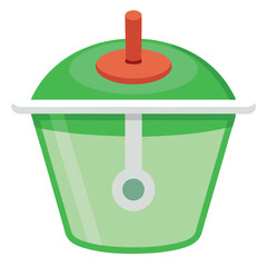 Salad spinner isolated on white background.