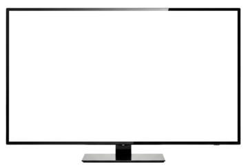 A wide panorama screen monitor isolated on a white or transparent background.