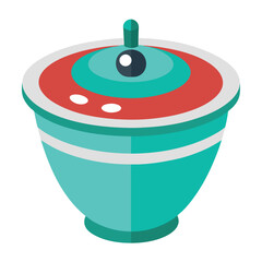 Salad spinner isolated on white background.