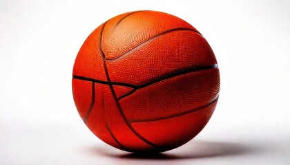 Vibrant Orange Basketball Isolated on a Clean White Background, Ready for Play.