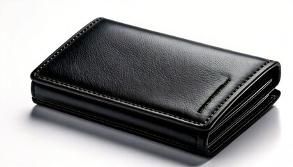 Sleek Black Leather Wallet - Stylish Accessory for Everyday Use and Organization.