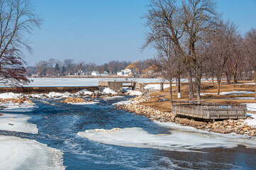 White River Below the dam at Echo Lake in Burlington, Wisconsin