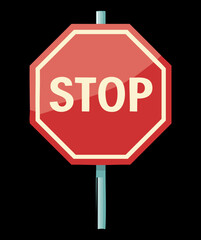 Obraz premium Octagon red stop sign for road safety and vehicle traffic control in urban city environment