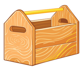 Simple wooden tool caddy with handle for gardening and small home repair projects organization and storage