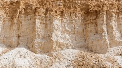 bedrock. Geological rock layers exposed in a quarry wall, textured stone patterns in earth tones. event key visuals, club posters, designed for fitness apps and gym onboarding.