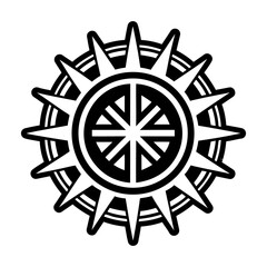 Obraz premium Glyph Style Ancient Coins Symbols 