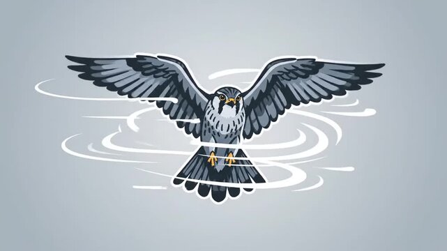 Soaring Falcon Animation Sequence With Swirling Wind Effects For Dynamic Design Projects