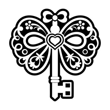 Glyph Style Ancient Key Symbol