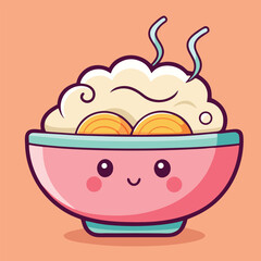 design logo vector cartoon mascot icon bowl noodle