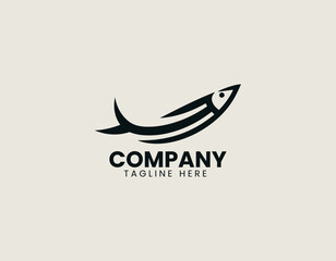 Fototapeta premium anchovy black vector logo illustration