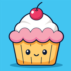 design logo vector cartoon mascot icon cupcake illustration