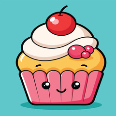 design logo vector cartoon mascot icon cupcake illustration