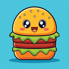 design logo vector cartoon mascot icon cheese burger