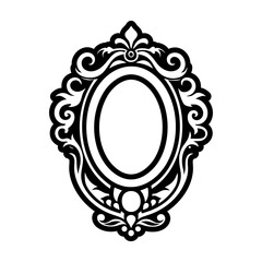 Obraz premium Glyph Style Decorated Frame Logo