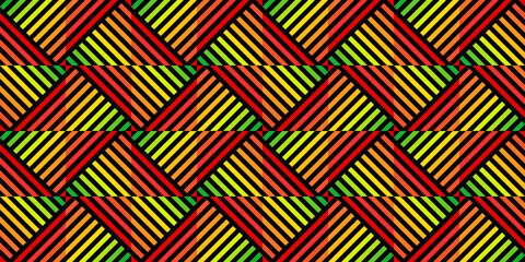 Vector geometric seamless pattern with bright colorful neon lines, stripes, triangles, tiles. Abstract sport style y2k graphic texture. Trendy background with neon gradient. Repeating vibrant design