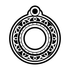 Fototapeta premium Glyph Style Antique Pendant Symbol