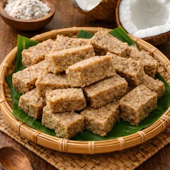 Galendo: A sweet and savory food made from processed coconut pulp, often used as a souvenir.