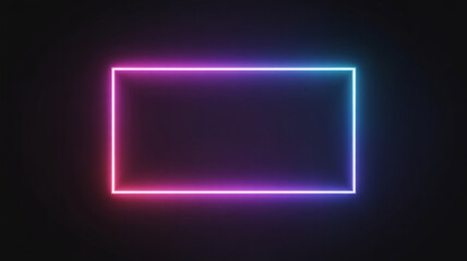 Neon pink and blue glowing rectangle on dark background