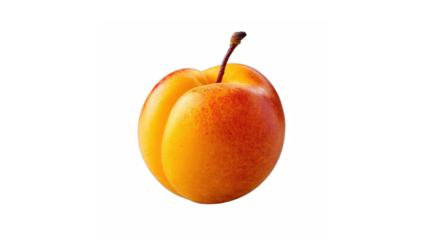 A perfectly ripe and vibrant apricot showcasing its natural beauty against a stark black background