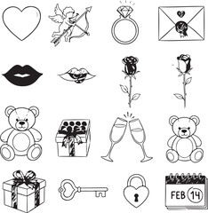 Collection of valentine's day icons