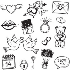 Collection of valentine's day icons