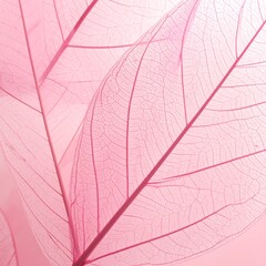 Obraz premium Delicate Pink Leaf Veins - A Study in Transparency and Texture.