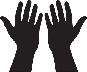 Raised Hands Silhouette Vector,  Helping Hands Icon.